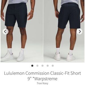 Lululemon Commission classic fit shorts, navy, Size 34 B175
